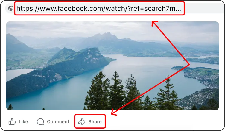 Copy the Facebook URL
